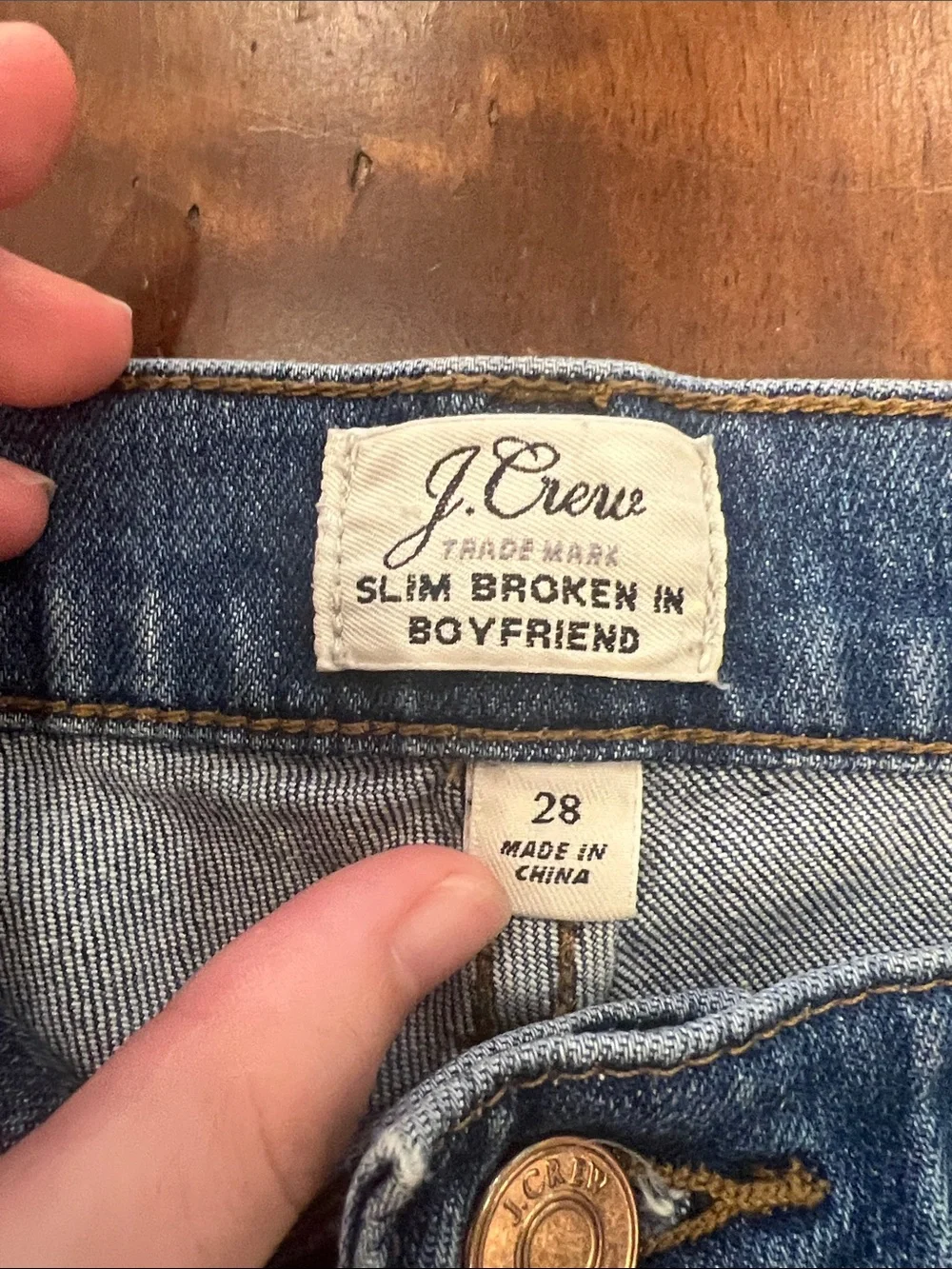 J. Crew Women's Cropped Distressed Blue Jeans
